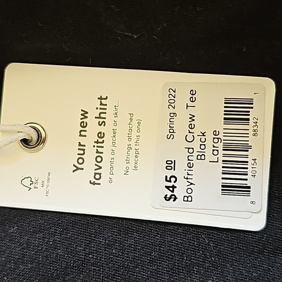 Marine layer Boyfriend Crew Tee in Black - Picture 7 of 11